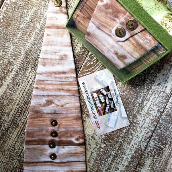 Tan Wood Grain Theme Adult Wrist Wallet