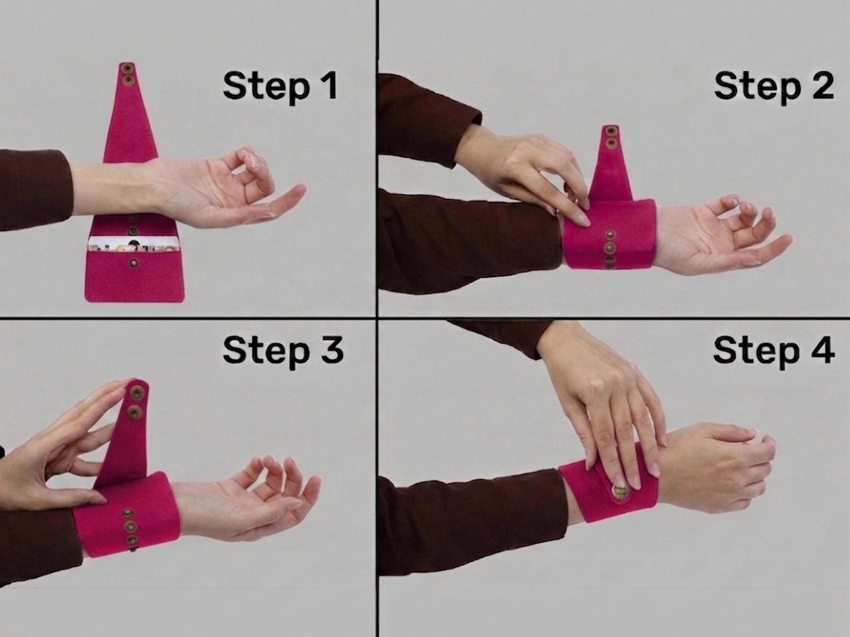 Dark Raspberry Wrist Wallet AMB75