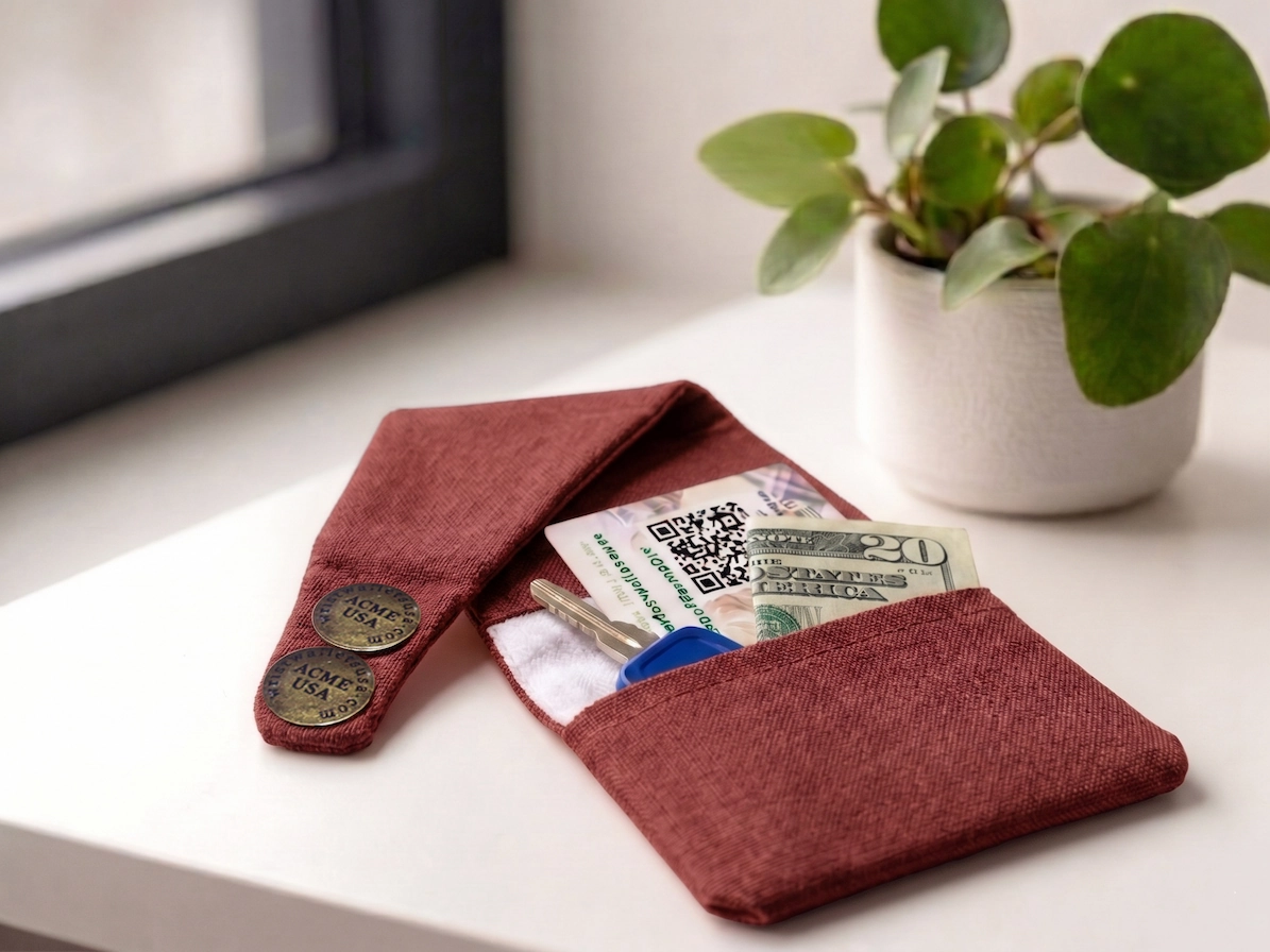 Light Red Wrist Wallet AMB4