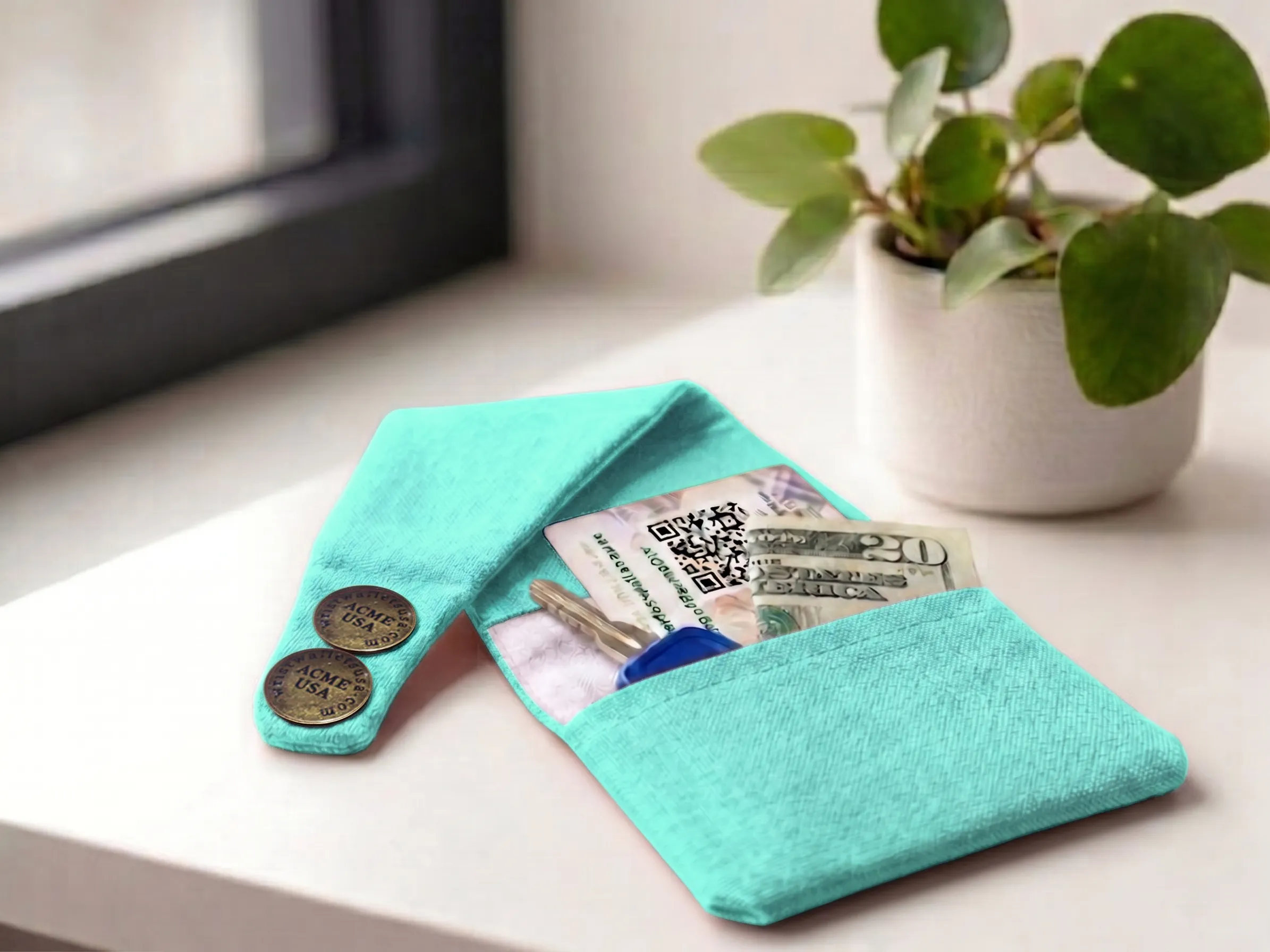 Turquoise Wrist Wallet AMB101