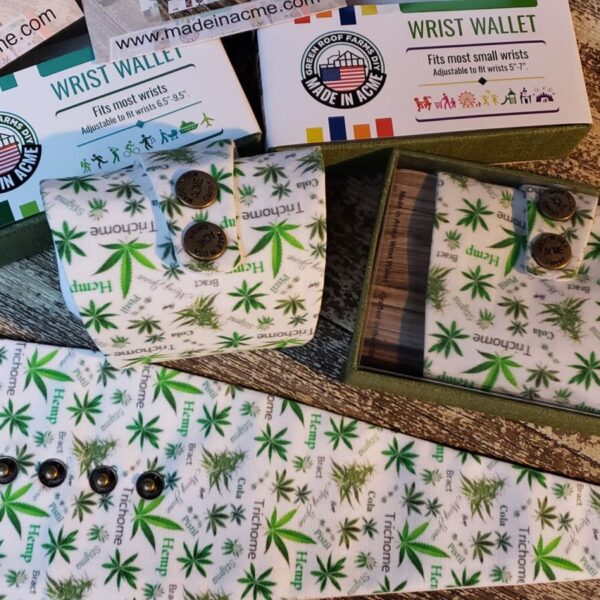 Anatomy of Cannibus Wrist Wallet Pot, Marajuana, 420 fabric theme