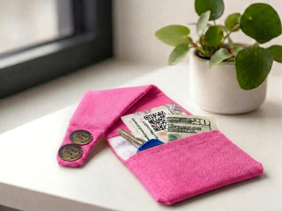 Light Raspberry Wrist Wallet AMB43