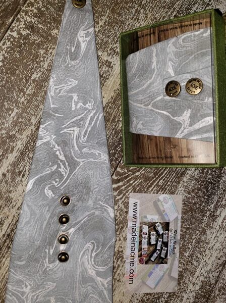 Silver and Grey Marble Wrist Wallet