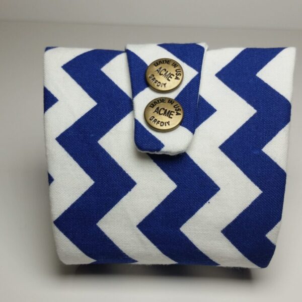 Blue & White Chevron Stripes Wrist Wallet