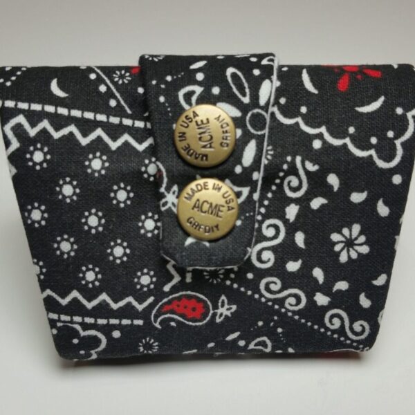 Black w/ White & Red Paisley Wrist Wallet