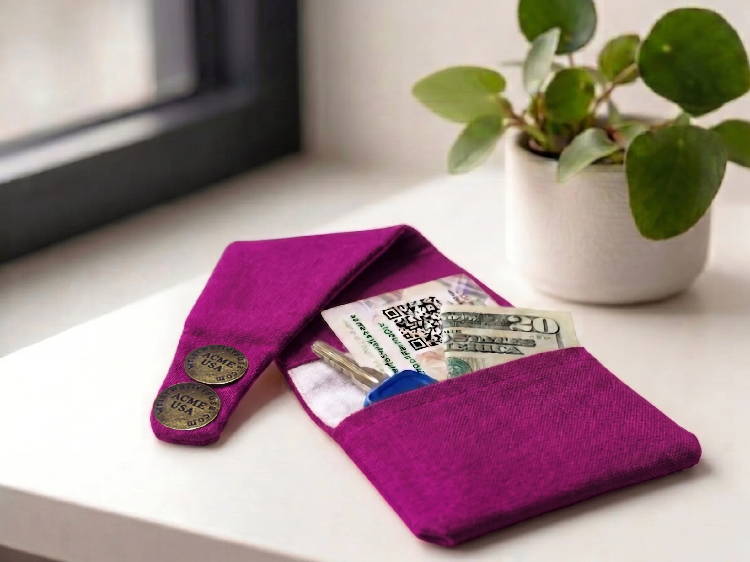 Dark Fuchsia Wrist Wallet AMB78