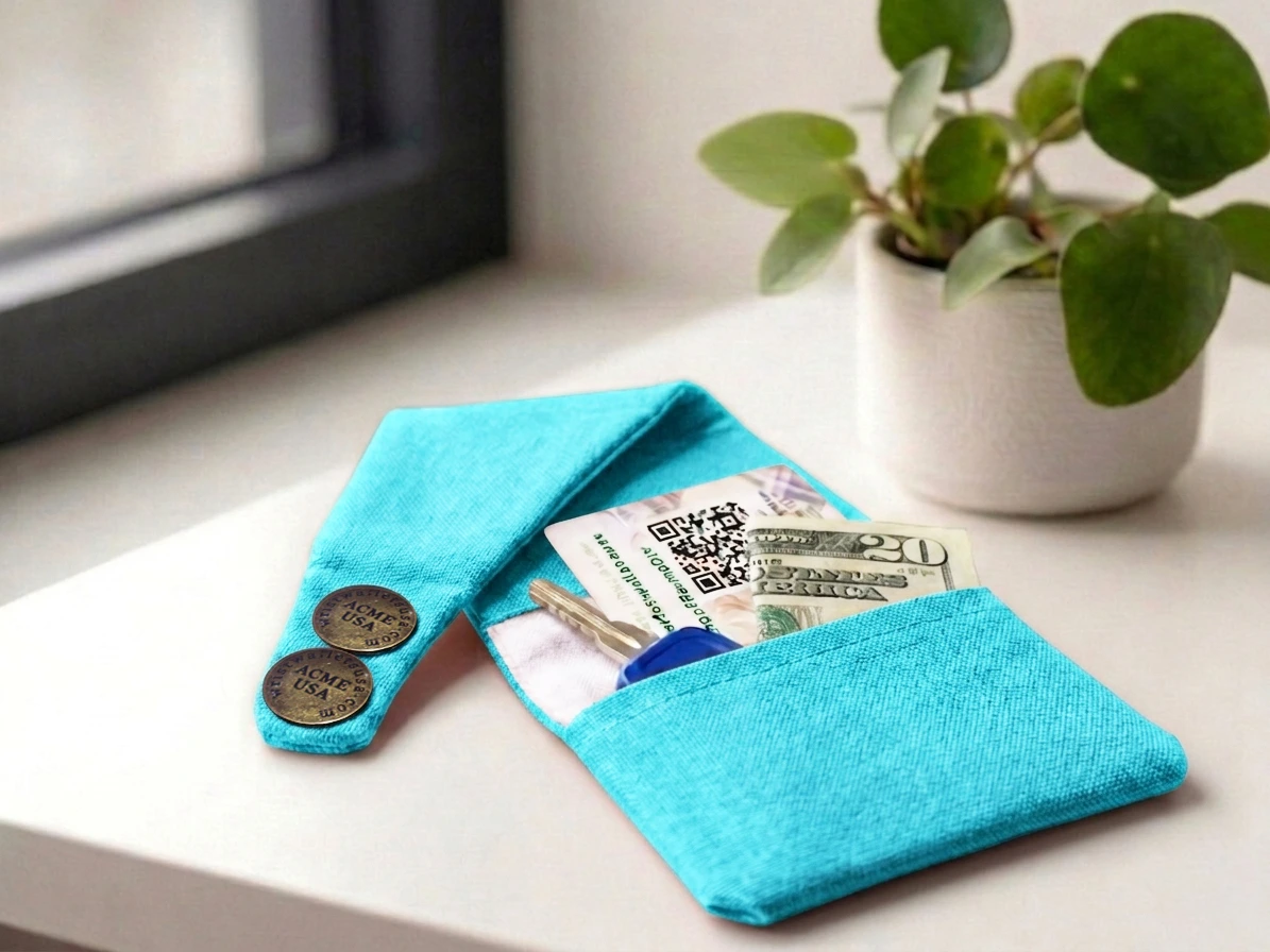 Light Aqua Wrist Wallet AMB32