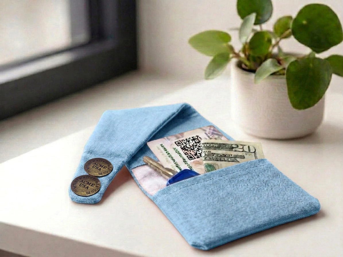 Light Denim Wrist Wallet AMB87