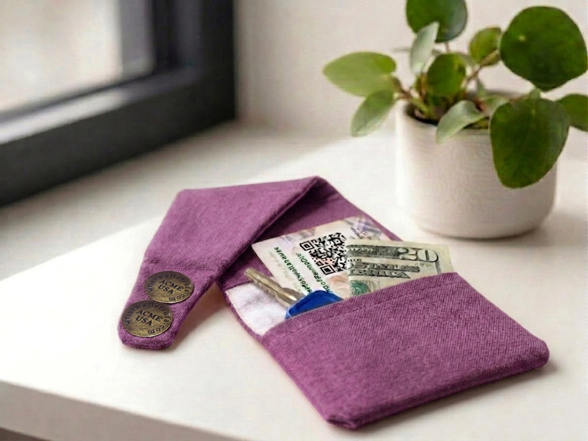 Light Eggplant Wrist Wallet AMB44