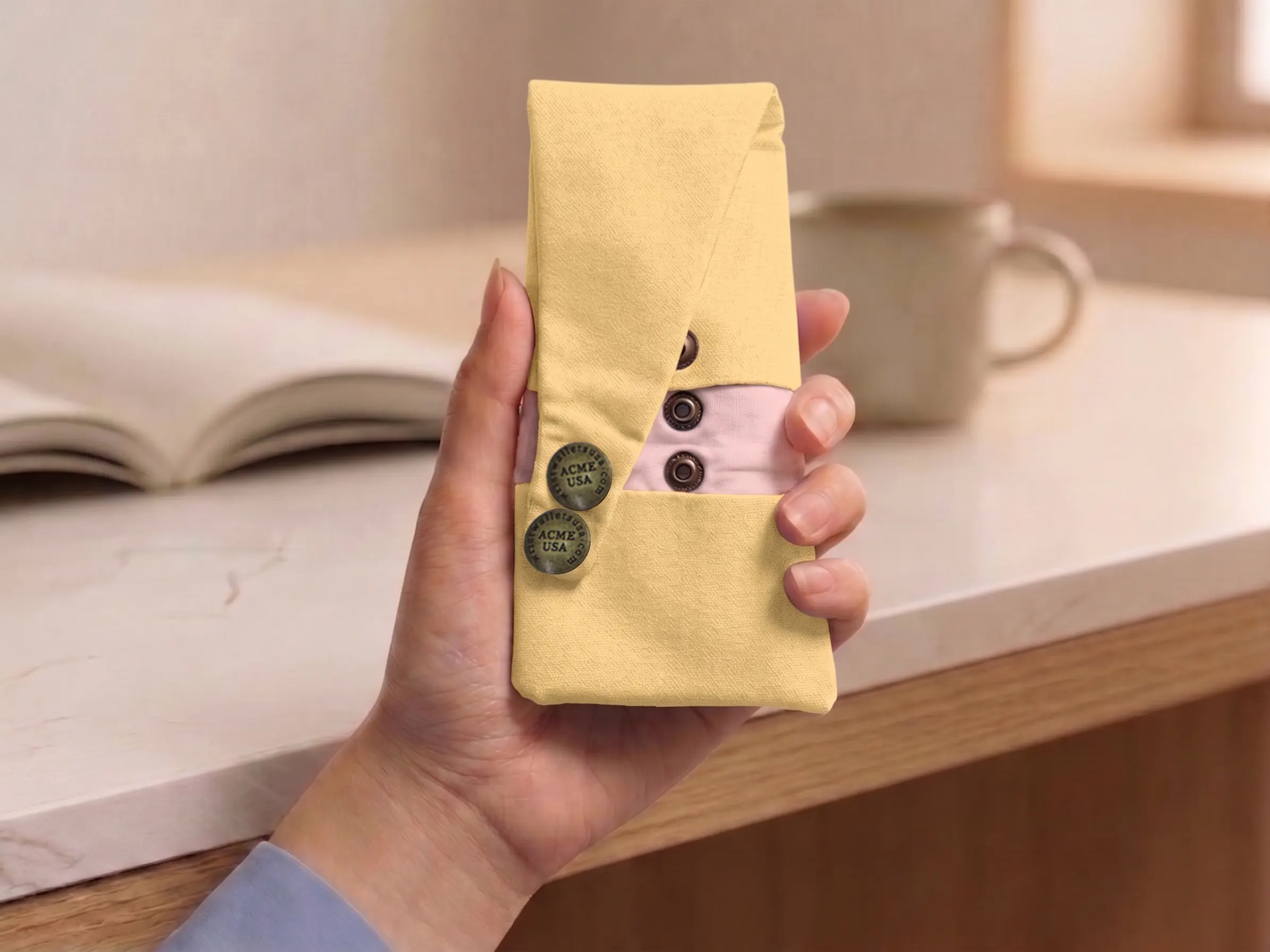 Light Yellow Wrist Wallet AMB8