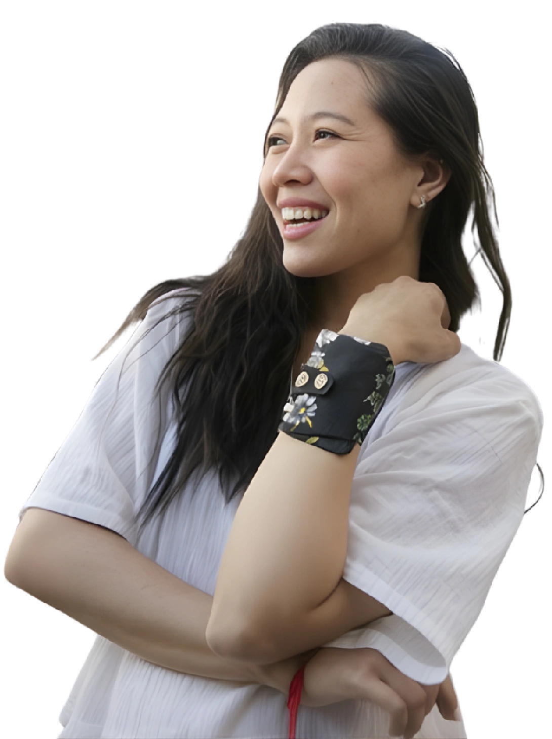 Floral cuff wrist wallet