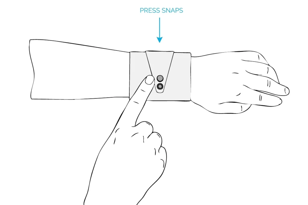 Press snaps on wrist