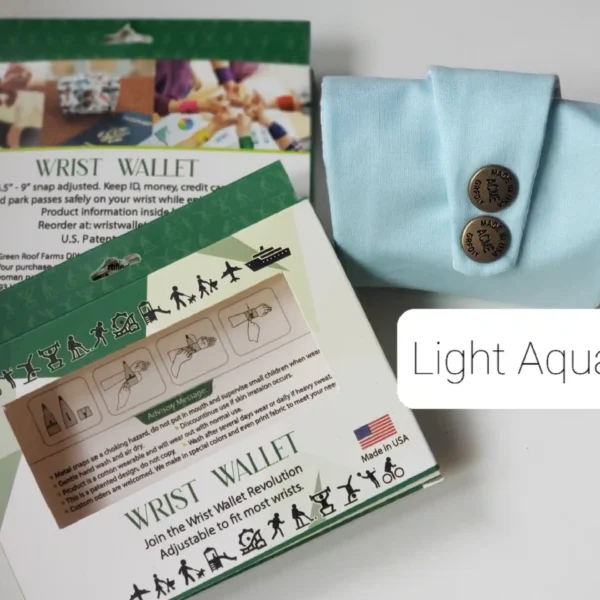 Light Aqua Wrist Wallet AMB32