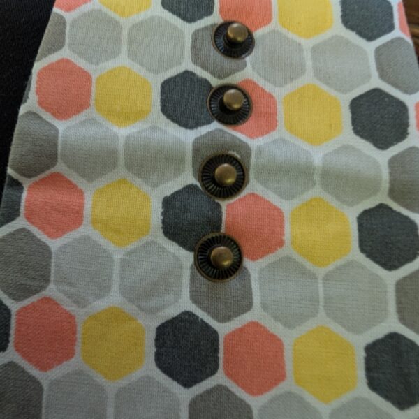 gray, yellow, salmon honeycomb Wrist Wallet